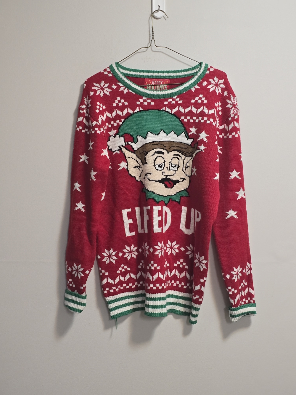 Holiday 'Elfed Up' Red & Green Men's Sweater